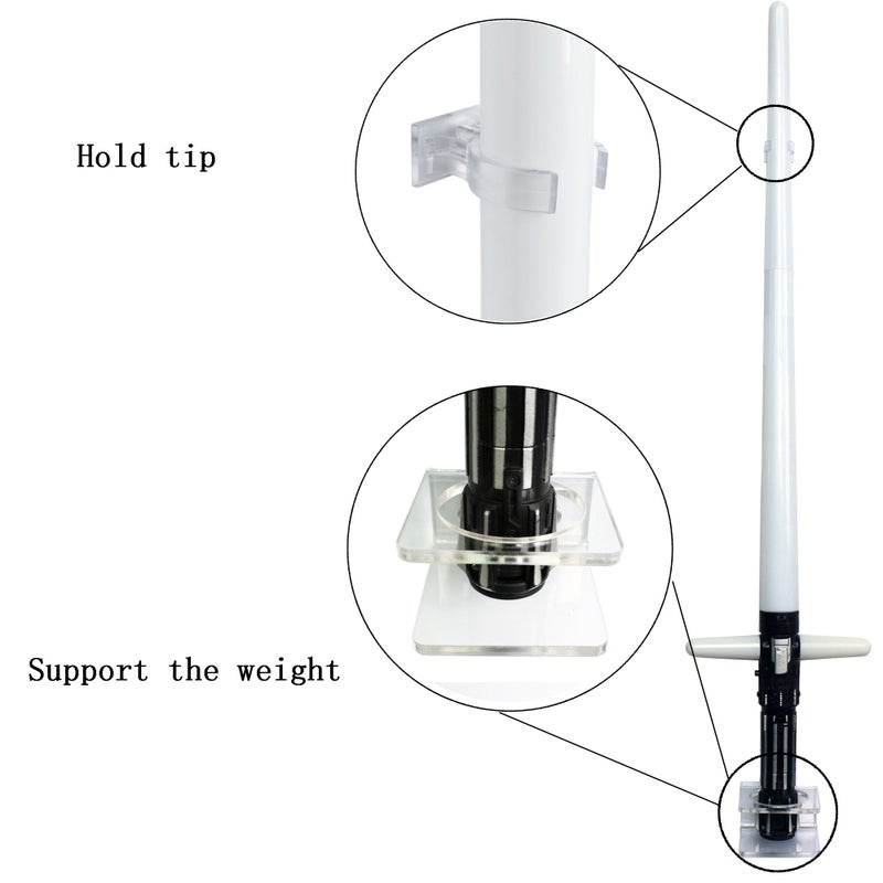 YYST Clear Light Saber Wall Mount Wall Rack Wall Holder - 5 Pack - Image 3